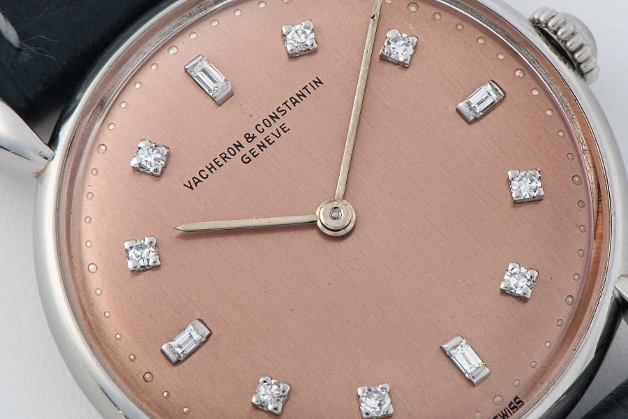 Platinum Watch with Diamond Salmon Dial