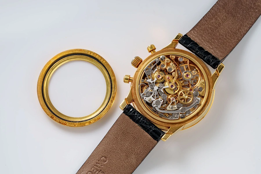 Louis Brandt Chronograph Skeleton in 18k Yellow Gold