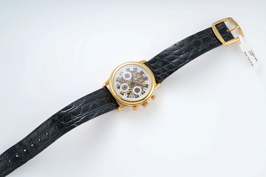 Louis Brandt Chronograph Skeleton in 18k Yellow Gold
