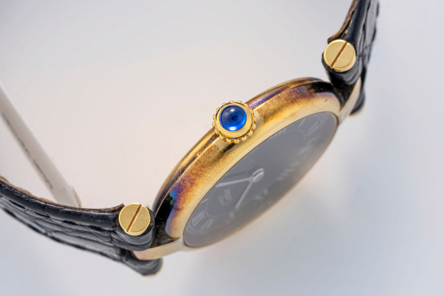 Must de Cartier Vermeil with Black Dial