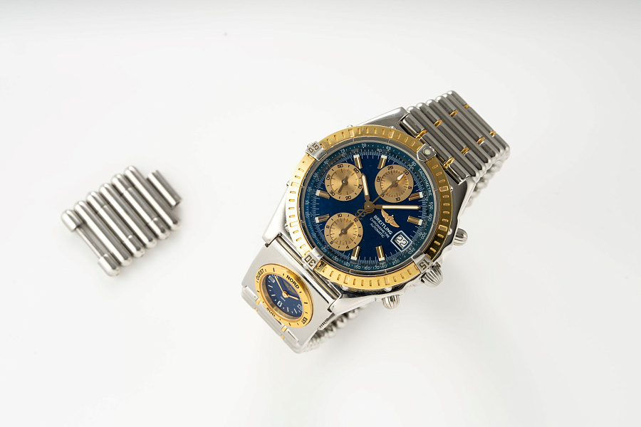 Chronomat Dual Time Ref. D13352 in Stainless Steel and 18k Yellow Gold