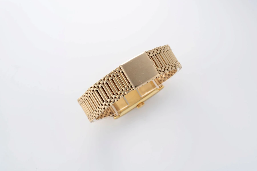 Ref. 1560 Tiffany Double-Signed in 18k Yellow Gold on 14k Yellow Gold Bracelet