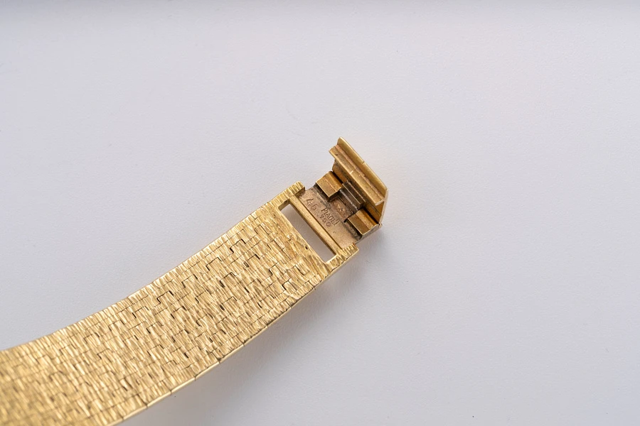 Octagonal Dress Watch Ref. 9341AG with Tiger Eye Dial and Bezel in 18k Yellow Gold