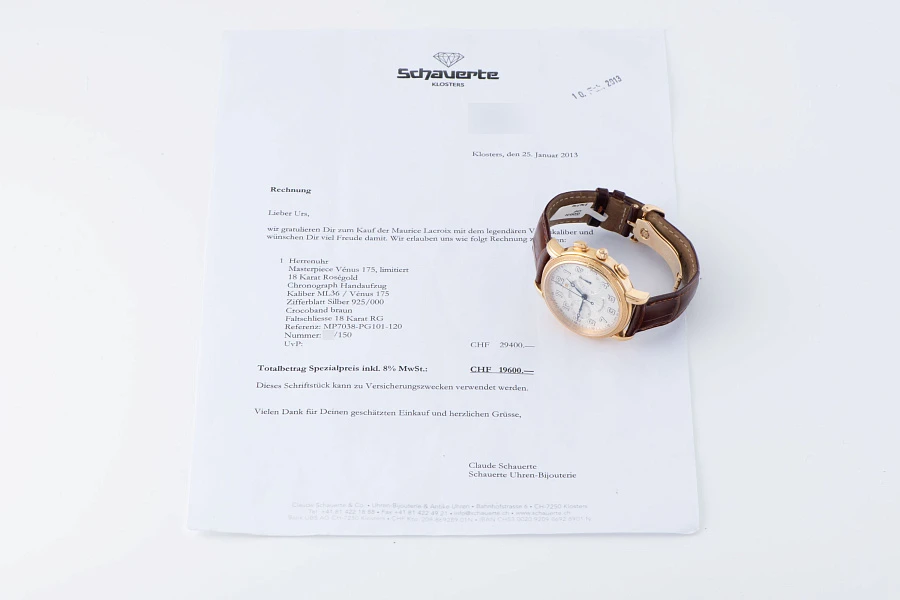 Masterpiece Venus Chronograph Ref. MP7038 in 18k Yellow Gold