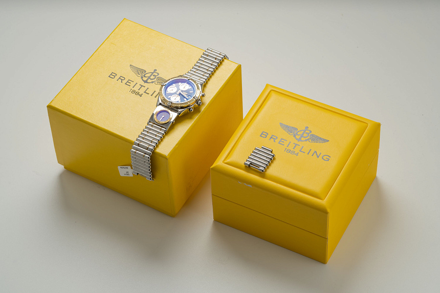 Chronomat Dual Time Ref. D13352 in Stainless Steel and 18k Yellow Gold