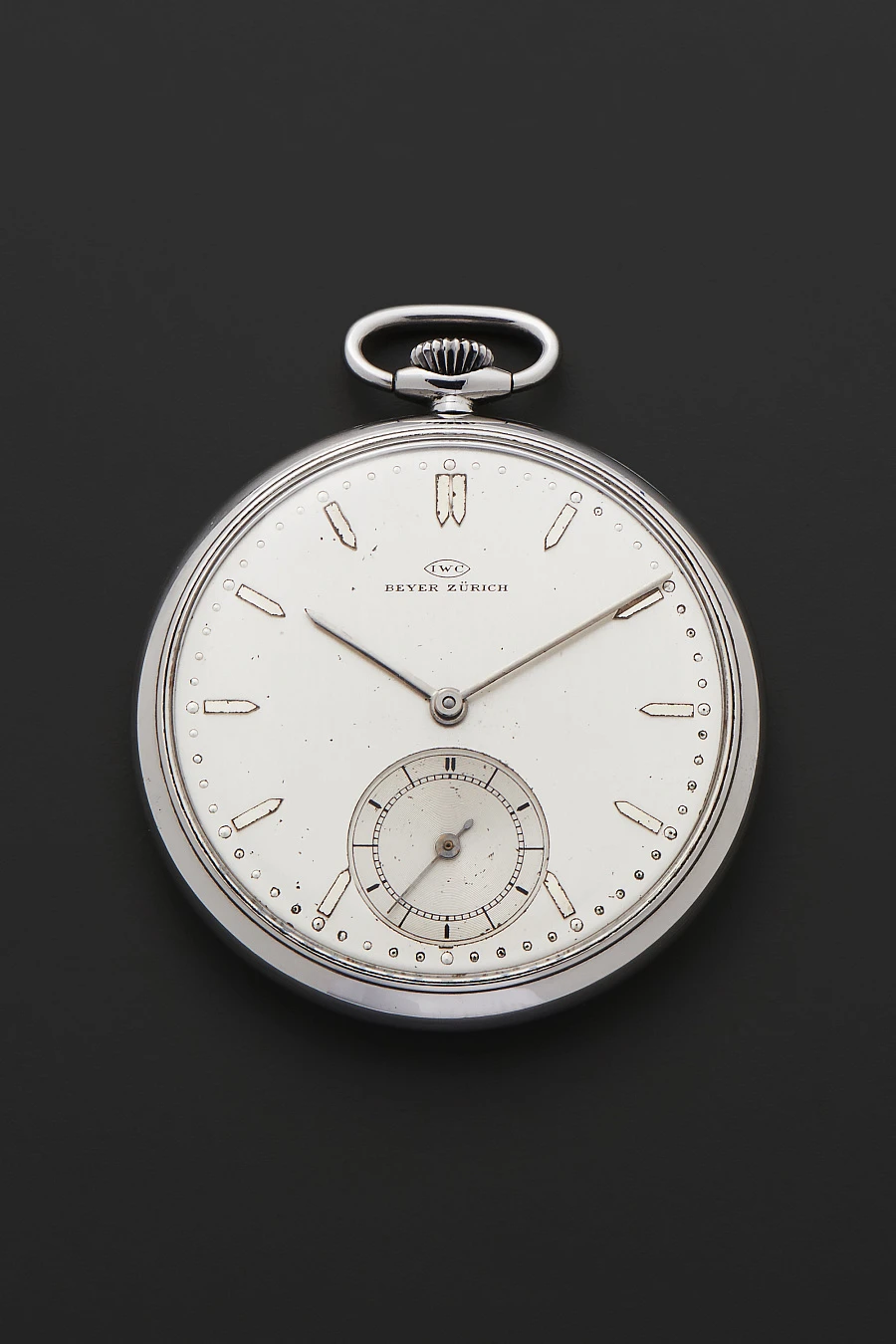 'Beyer' Double-Signed Calatrava Pocket Watch in Stainless Steel