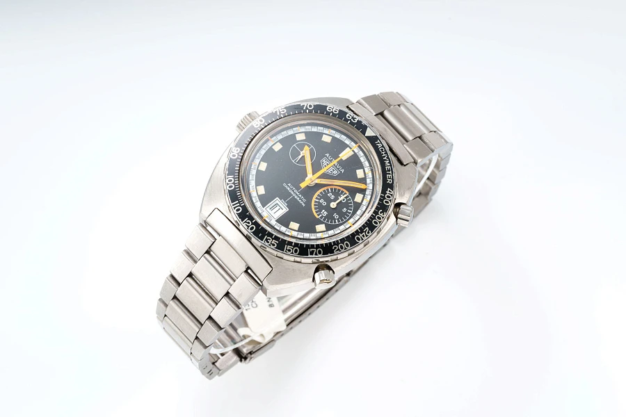 Autavia 'Exotic' Cushion Case Chronograph in Stainless Steel