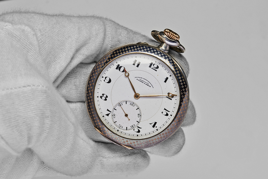 A. Lange & Söhne Open Face Niello Pocket Watch