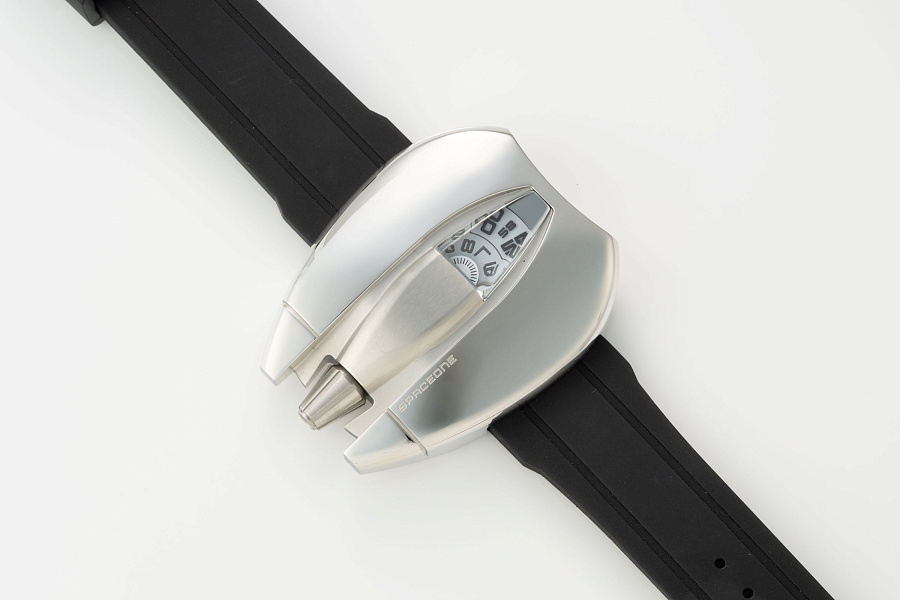 Jumping Hour in Stainless Steel