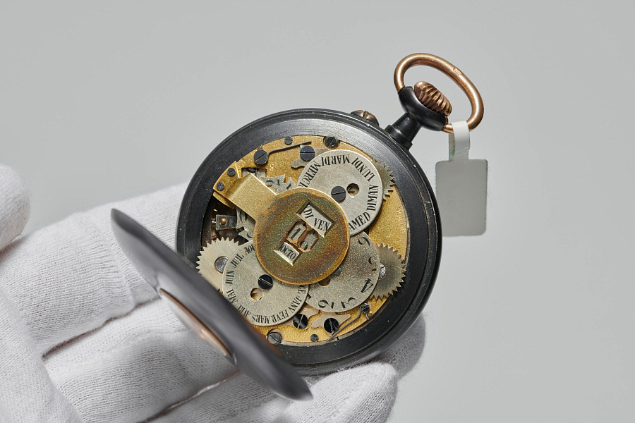 Open Face Calendar Pocket Watch