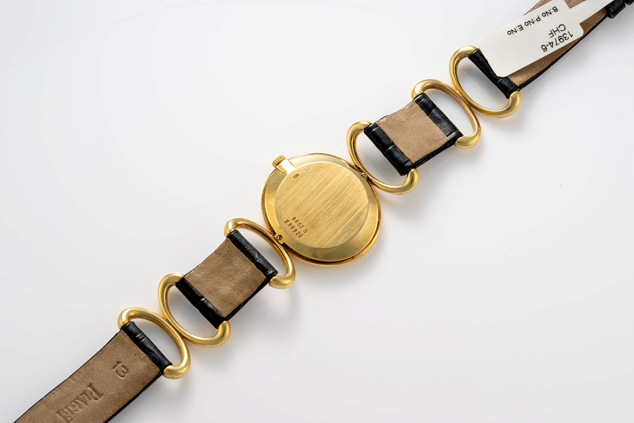 Oval Dress Watch Ref.9802D with Gold and Leather Bracelet