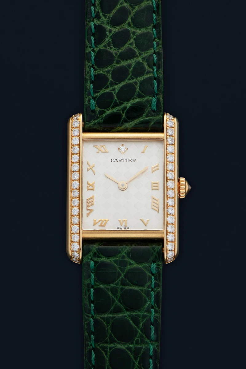 Tank Louis Ref. 11511 in 18k Yellow Gold with Diamonds