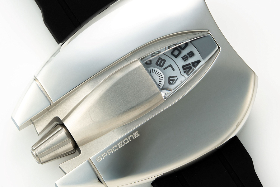 Jumping Hour in Stainless Steel