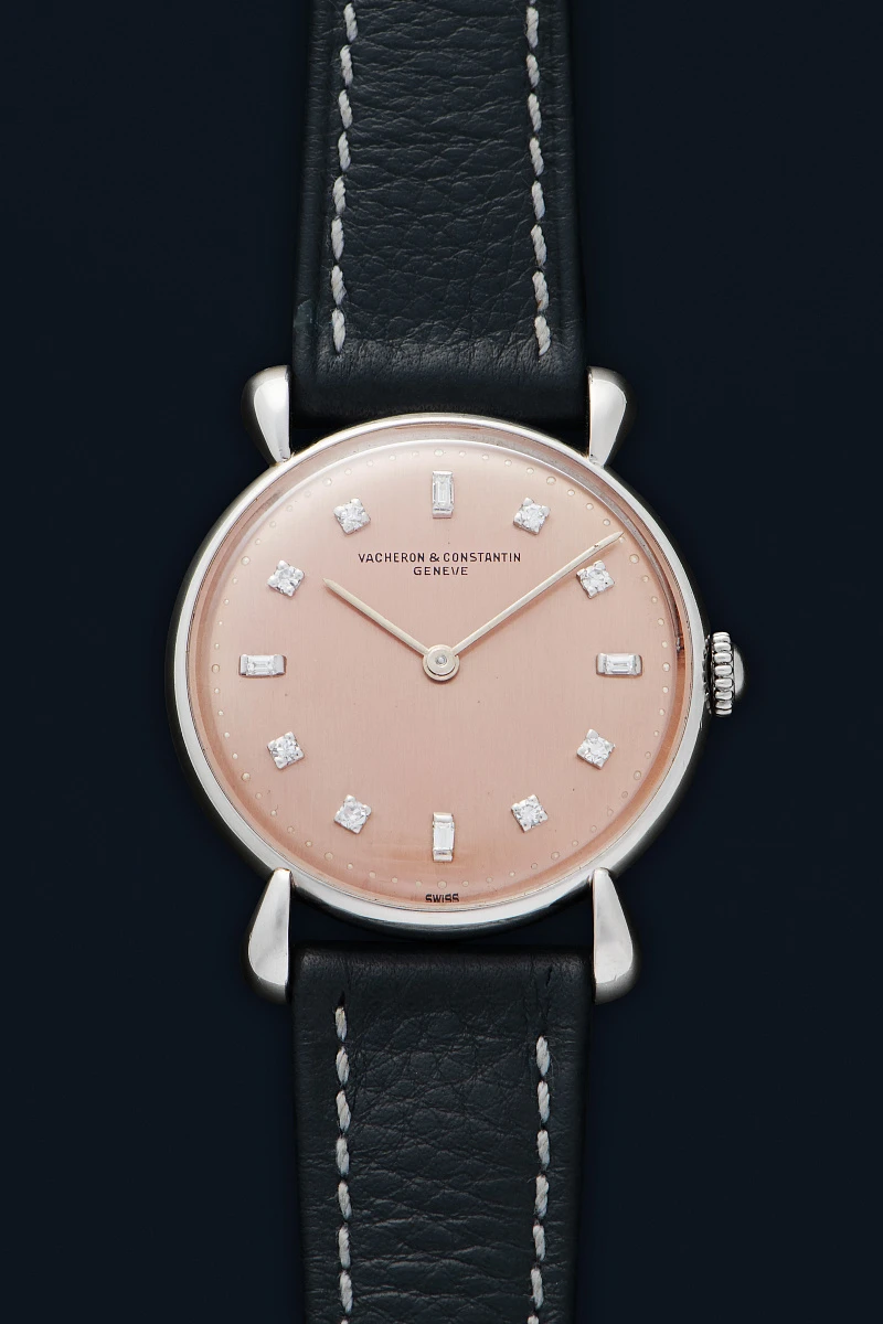 Platinum Watch with Diamond Salmon Dial