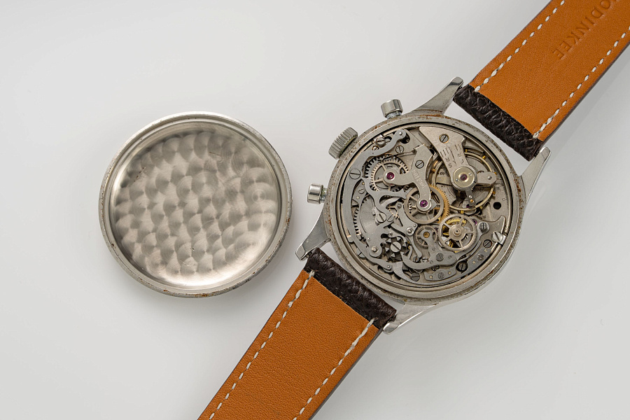 Vintage Chronograph with Gilt Dial in Stainless Steel