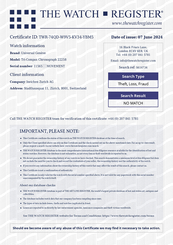 Tri-Compax Chronograph 22258