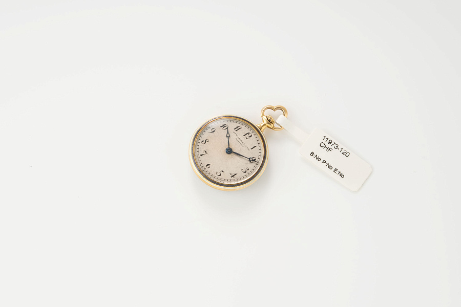 Miniature Pocket Watch with Enamel and Diamonds
