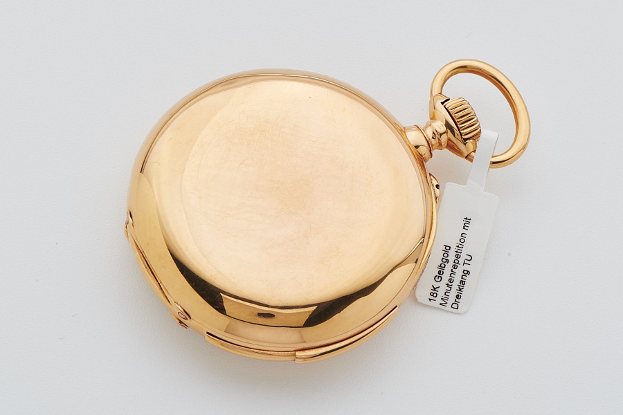 Triple Chime Minute Repeater Pocket Watch in 18k Yellow Gold