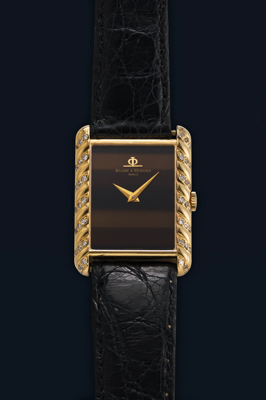 Tank with Tiger Eye Print Dial Ref. 704120 in 18k Yellow Gold