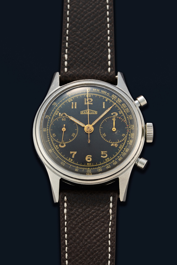 Vintage Chronograph with Gilt Dial in Stainless Steel