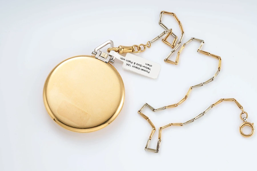 Pocket Watch in Platinum and 18k Yellow Gold