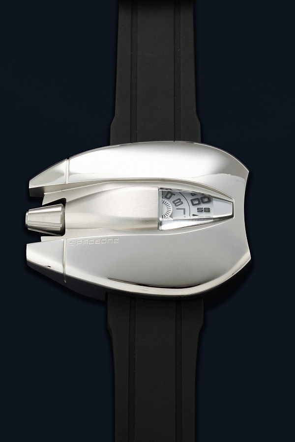 Jumping Hour in Stainless Steel