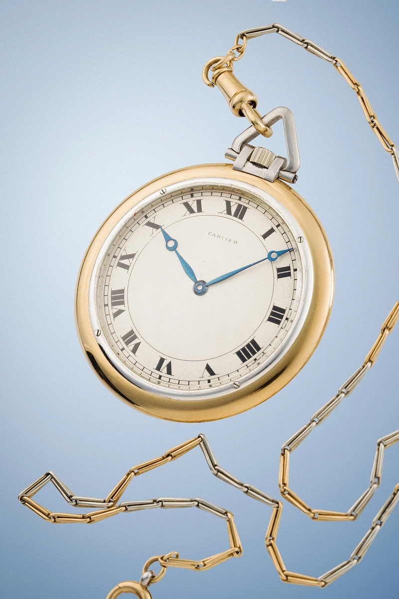 Pocket Watch in Platinum and 18k Yellow Gold