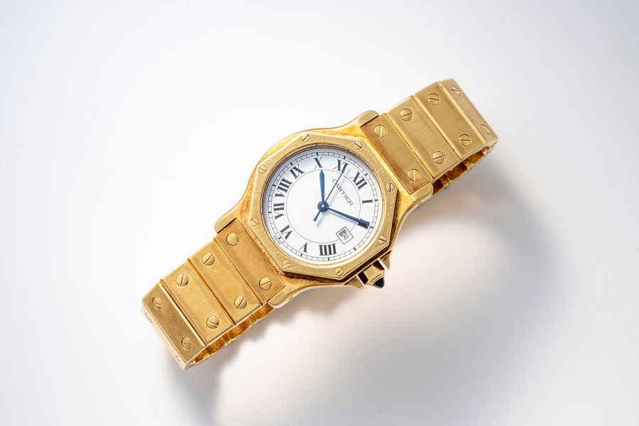 Santos Octagonal Ref. 2965 in 18k Yellow Gold